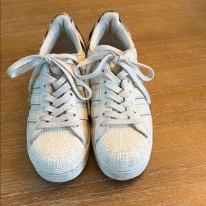 Adidas Superstar Bold platform White Sneakers with Stripes and zebra print